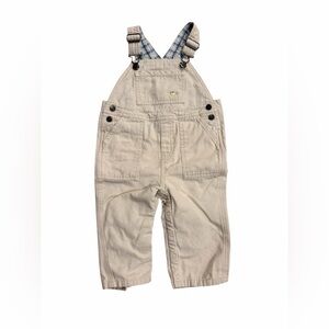 Janie and Jack Baby Overalls Frog Embroidery 12 to 18 Months Neutral